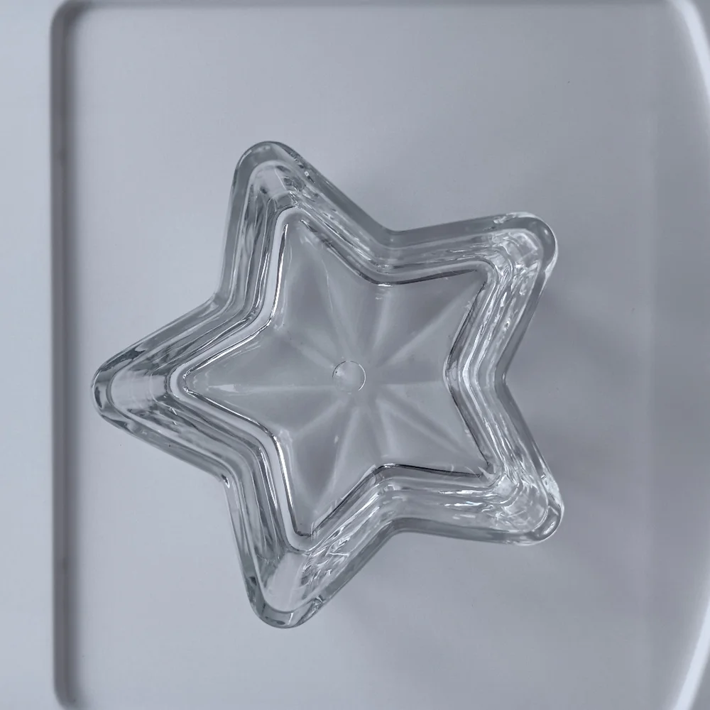 Star Shaped Glass Dish Thick Clear 6